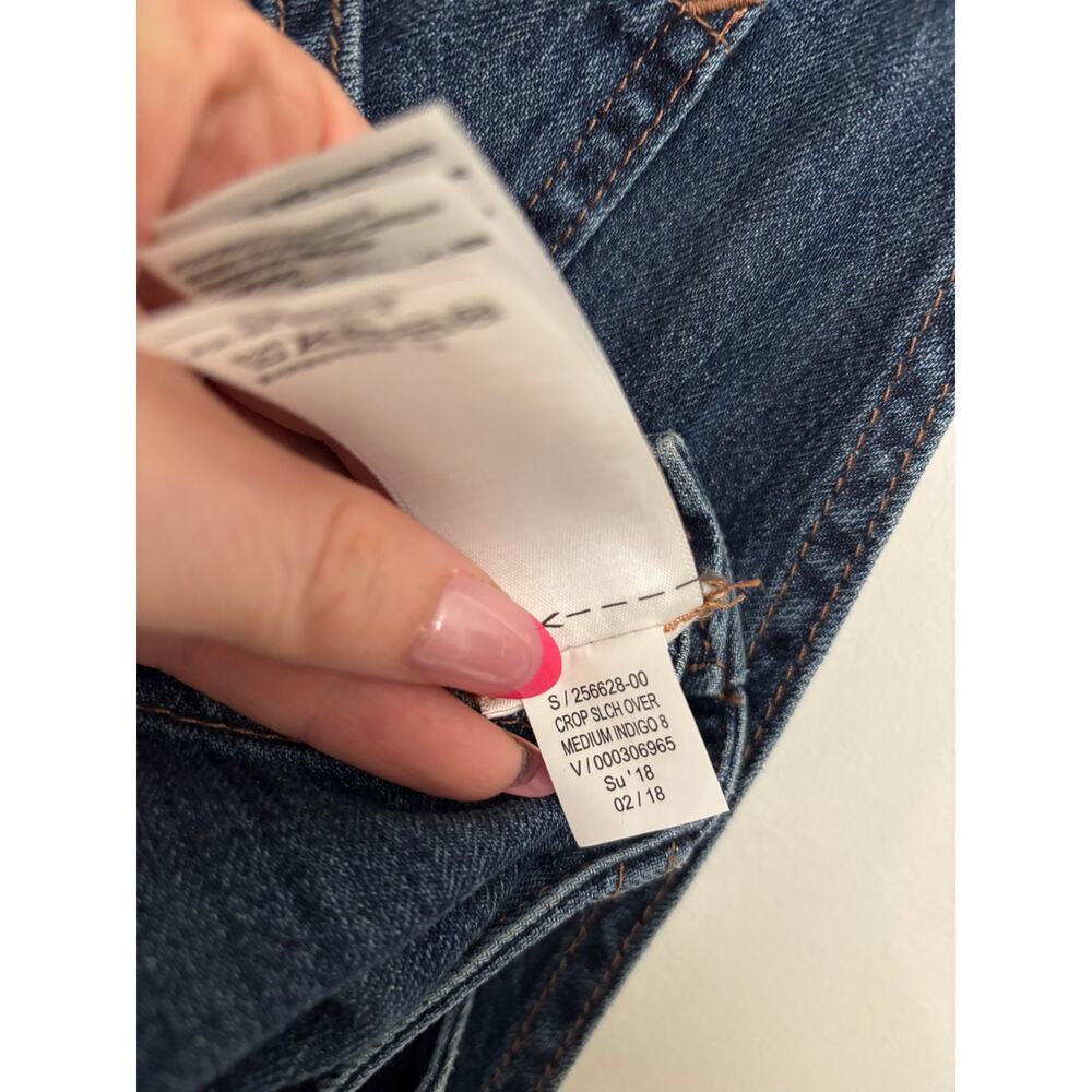 GAP Relaxed Denim Overalls Womens Medium Blue Adjustable Straps Bib Pocket NWT - Picture 6 of 6